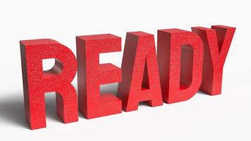 The ready red text on white background 3d rendering. photo