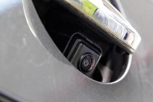 rear view camera in car icon. Modern development, macro photo