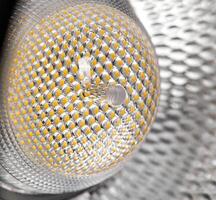 Modern LED matrix lamp, reflector for light. Macro photo