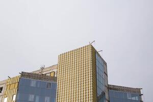 Modern system of insulation of buildings and wall structures. Thermal and noise insulation, external, framework photo
