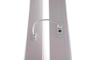 Child lock on the windows of the house, blocking device for opening windows by children. Falling from the window photo