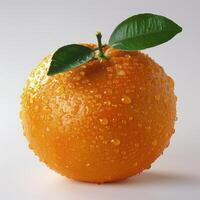 a picture of an orange that has been freshly washed and is ready to be eaten. photo