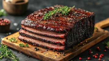 A mouth-watering stack of ribs. photo