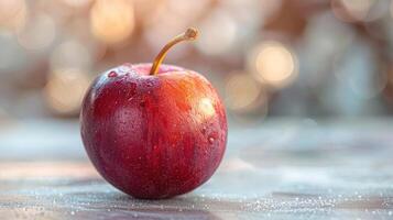 A close-up of a red apple. photo