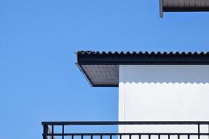 Minimal Building with Blue Sky Background. photo