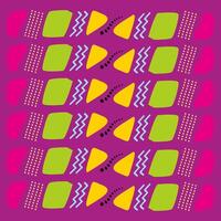 A colorful pattern with geometric shapes on a purple background vector