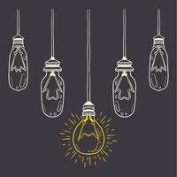 Light bulb with idea illustration vector