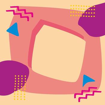 A colorful background with a square shape and shapes vector