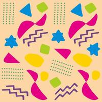 A colorful pattern with shapes and stars vector