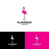 flamingo logo design template vector