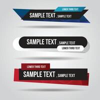 Lower third white and colorful design template. Set of banners bar screen vector