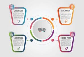 Business infographics element.Circle chart template Chart with 4 steps or options vector