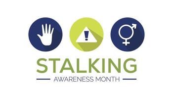 National Stalking Awareness Month observed each year during January. People Awareness concept . template for banner, greeting card, poster with background. vector