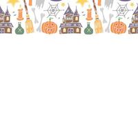 Halloween background with place for text. Cartoon Halloween frame vector