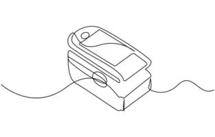 Single one line drawing Pulse Oximeter vector