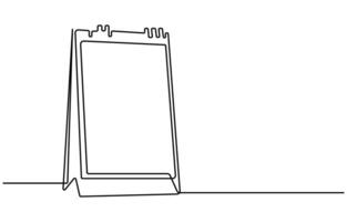 single line art table calendar continuous drawing illustrations vector