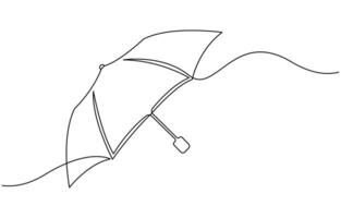 Umbrella continuous one line art style vector