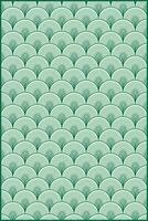 doodle art style pattern of creative round shape with green background vector