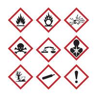 Hazard symbols set vector