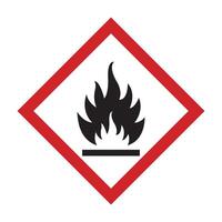 A red and black flame symbol on a white background vector
