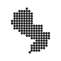 A black and white dotted map of new jersey vector