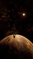 vertical, a large cluster of asteroids near an unknown planet video