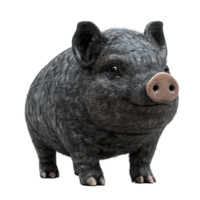 Black Pig Standing Isolated On Transparent Background png