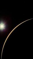Planet Mars in the Starry Sky of Solar System in Space, vertical video