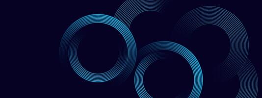 Blue circles on a dark background vector