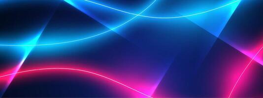 Abstract neon background with waves vector