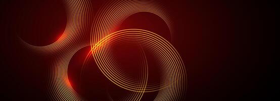 Abstract background with red and gold swirls vector