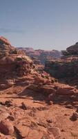 A rocky landscape with a mountain in the background video
