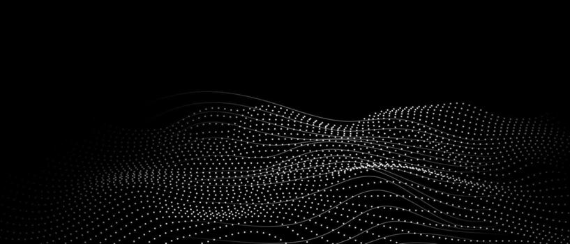 Abstract background with lines and dots on black background vector