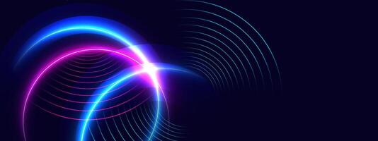 Abstract background with glowing lines and circles vector