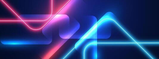 Abstract neon background with lines and shapes vector