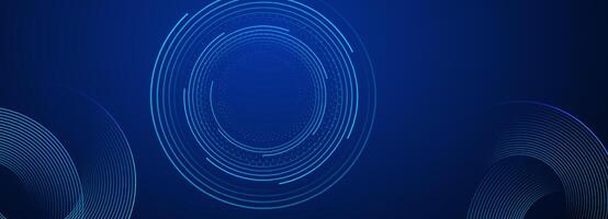 Blue abstract background with circles and lines vector