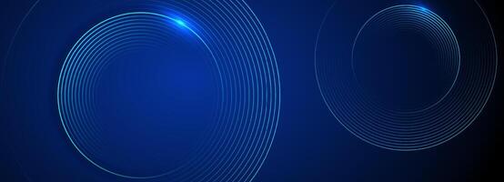 Abstract blue background with circles and lines vector