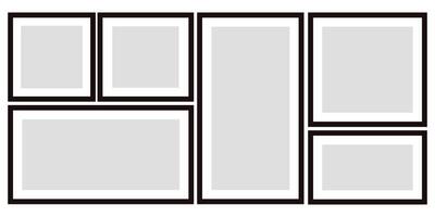collection of empty black frames vector