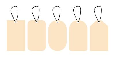 Price tag icons in various shapes vector