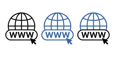 collection of simple internet browser icons vector