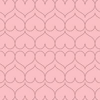 HEART DASHED LINE REPEAT PATTERN vector