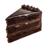 Delicious Chocolate Cake Slice on Clear Background png