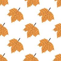 flat style leaf seamless pattern. vector