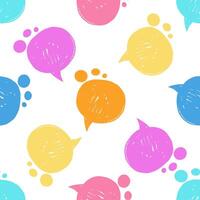 Crayon effect speech bubble seamless pattern vector