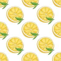 Hand-drawn lemon and lime seamless pattern vector