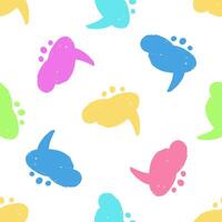 Chat bubble seamless pattern with crayon and brush effect vector