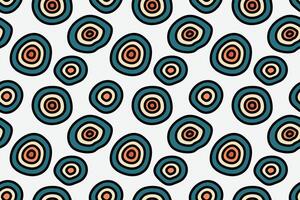 Abstract lines circles eye style seamless repeat pattern vector