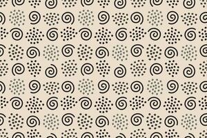 Dots and swirl lines abstract shapes seamless repeat pattern vector