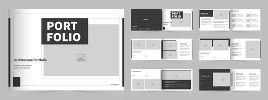 Portfolio Design, Landscape Architecture Portfolio Design or Interior Portfolio Template layout vector