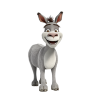 Whimsical 3D donkey character model for animated film and graphics png